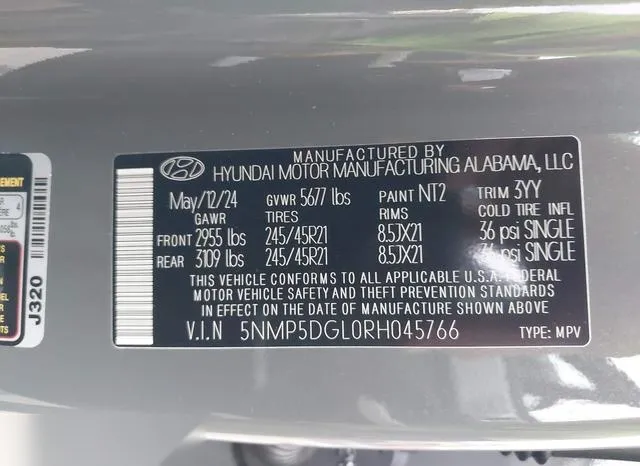 5NMP5DGL0RH045766 2024 2024 Hyundai Santa Fe- Calligraphy 9