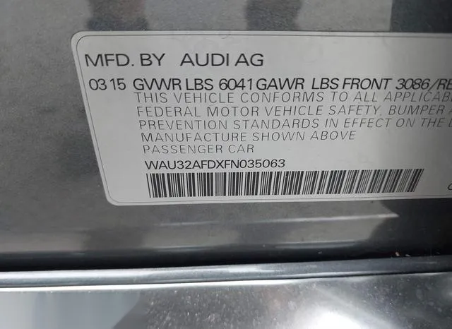 WAU32AFDXFN035063 2015 2015 Audi A8- L 4-0T 9