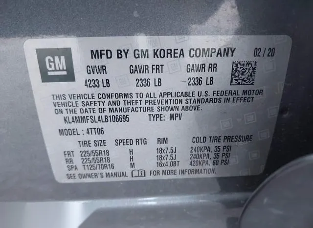 KL4MMFSL4LB106695 2020 2020 Buick Encore- GX Fwd Essence 9