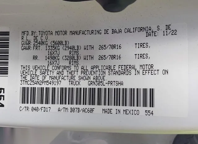 3TMCZ5AN2PM549197 2023 2023 Toyota Tacoma- Trd Off Road 9