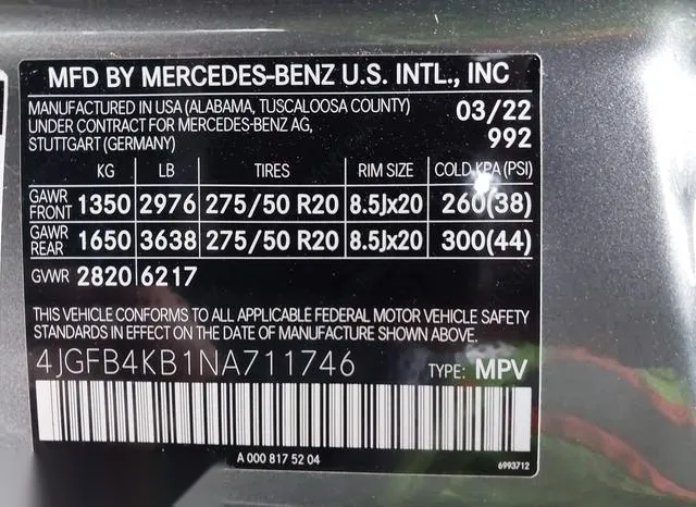 4JGFB4KB1NA711746 2022 2022 Mercedes-Benz GLE 350- 4Matic 9