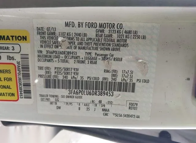 3FA6P0LU6DR389453 2013 2013 Ford Fusion- Hybrid SE 9