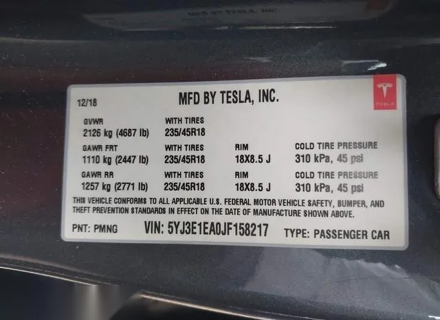 5YJ3E1EA0JF158217 2018 2018 Tesla Model 3- Long Range/Mid Range 9