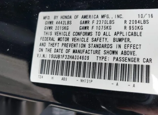 19UUB1F32HA004609 2017 2017 Acura TLX 9