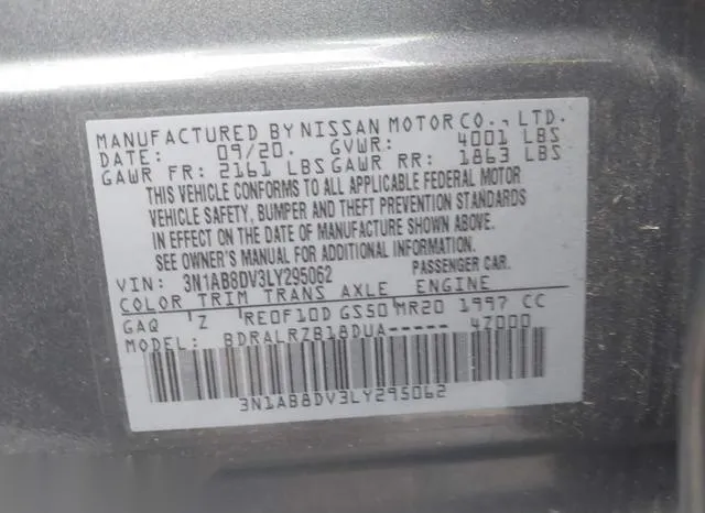 3N1AB8DV3LY295062 2020 2020 Nissan Sentra- Sr Xtronic Cvt 9