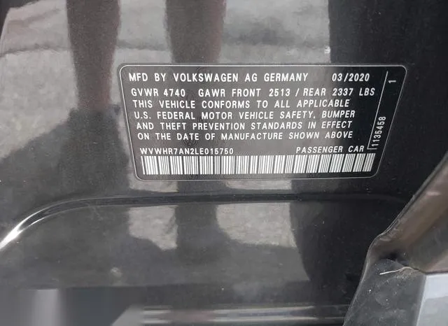 WVWHR7AN2LE015750 2020 2020 Volkswagen Arteon- 2-0T Sel R-Line 9