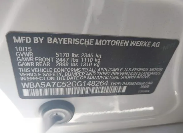 WBA5A7C52GG148264 2016 2016 BMW 5 Series- 528I Xdrive 9