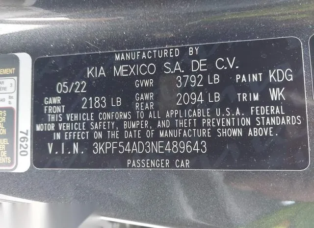 3KPF54AD3NE489643 2022 2022 KIA Forte- Gt-Line 9