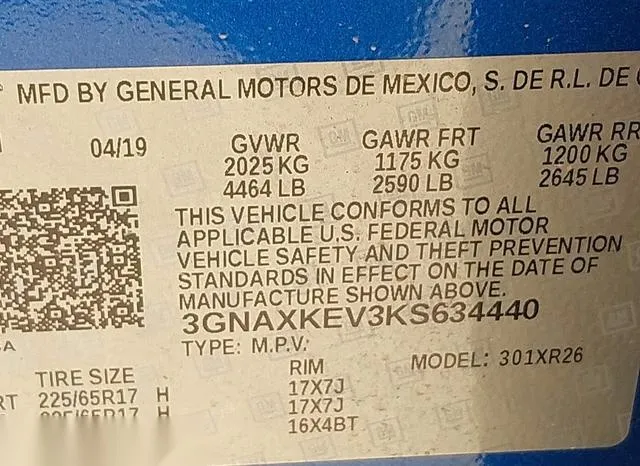 3GNAXKEV3KS634440 2019 2019 Chevrolet Equinox- LT 9