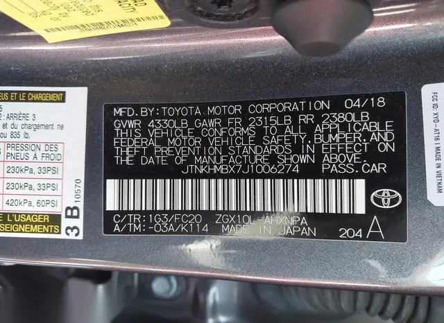 JTNKHMBX7J1006274 2018 2018 Toyota C-HR- Xle 9