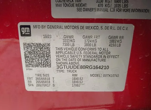 3GTUUDE80RG164210 2024 2024 GMC Sierra- 1500 4Wd  Standard 9