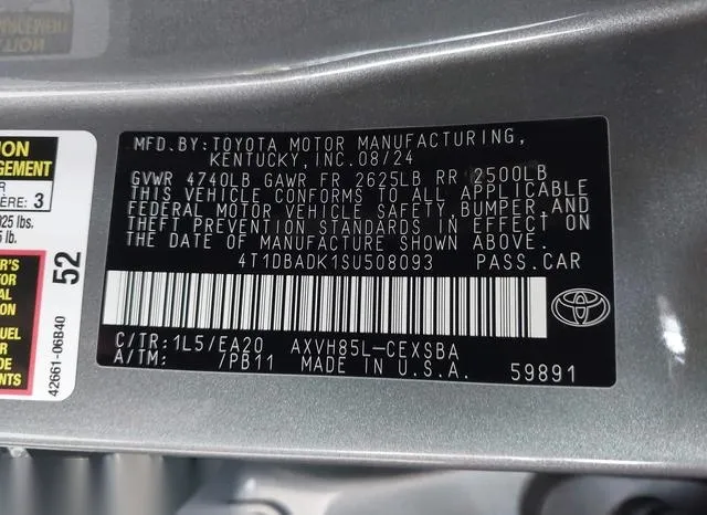 4T1DBADK1SU508093 2025 2025 Toyota Camry- SE 9