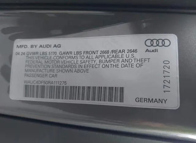 WAUC4DF50RA111275 2024 2024 Audi S5- Sportback Premium Plus 9