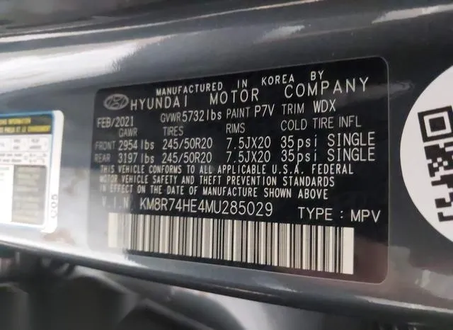 KM8R74HE4MU285029 2021 2021 Hyundai Palisade- Calligraphy 9