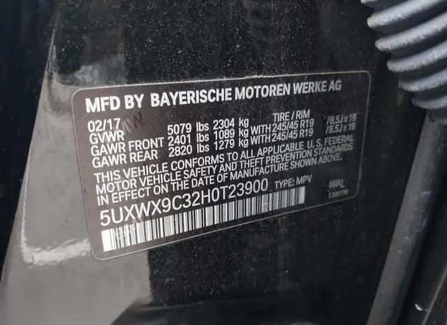 5UXWX9C32H0T23900 2017 2017 BMW X3- Xdrive28I 9