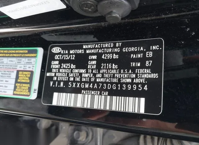 5XXGM4A73DG139954 2013 2013 KIA Optima- LX 9