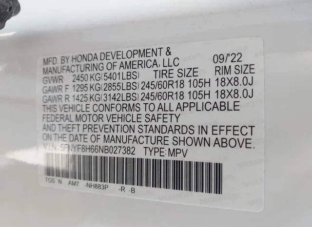 5FNYF8H66NB027382 2022 2022 Honda Passport- Awd Trailsport 9