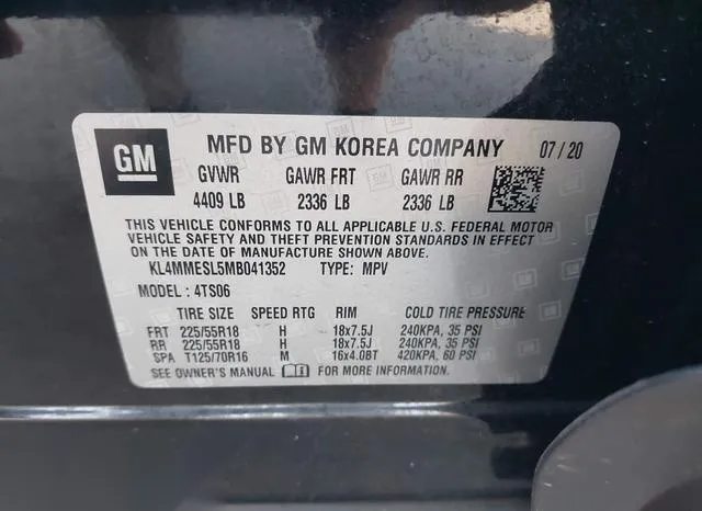 KL4MMESL5MB041352 2021 2021 Buick Encore- GX Awd Select 9