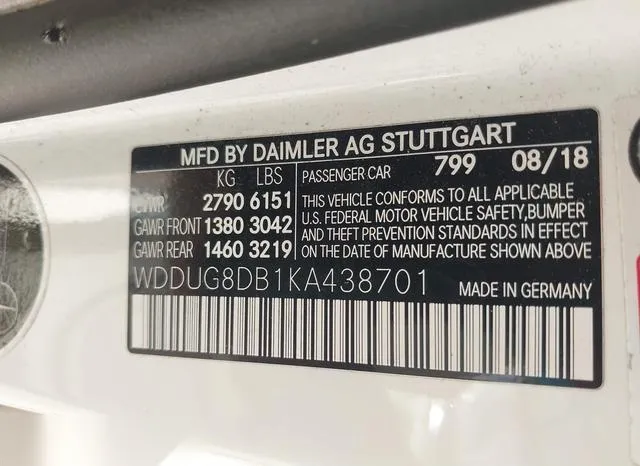 WDDUG8DB1KA438701 2019 2019 Mercedes-Benz S 560 9