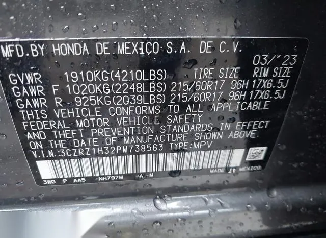 3CZRZ1H32PM738563 2023 2023 Honda HR-V- 2Wd Lx 9