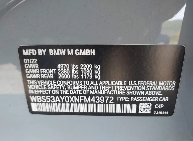 WBS53AY0XNFM43972 2022 2022 BMW M3- Sedan 9