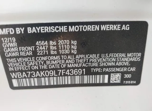 WBA73AK09L7F43691 2020 2020 BMW 228i Gran Coupe- Xdrive 9