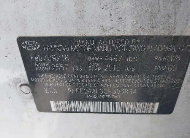 5NPE24AF6GH393834 2016 2016 Hyundai Sonata 9