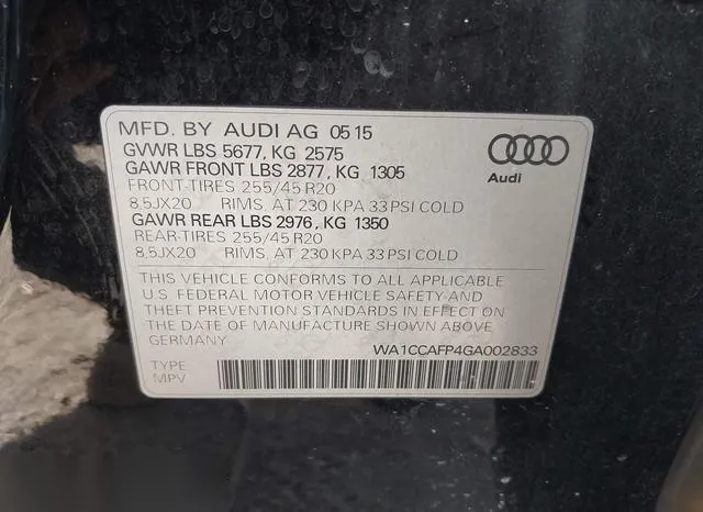 WA1CCAFP4GA002833 2016 2016 Audi SQ5- 3-0T Premium Plus 9