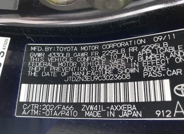 JTDZN3EU9C3023608 2012 2012 Toyota Prius- V Two 9