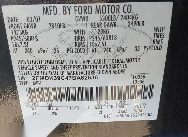 2FMDK39C47BA82636 2007 2007 Ford Edge- Sel Plus 9