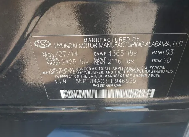 5NPEB4AC3EH946555 2014 2014 Hyundai Sonata- Gls 9