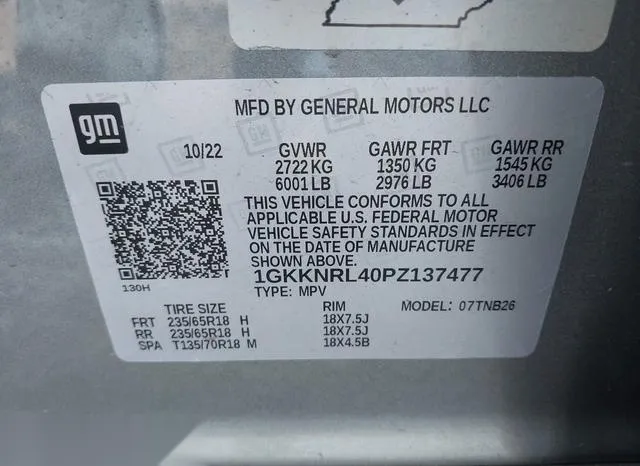 1GKKNRL40PZ137477 2023 2023 GMC Acadia- Awd Sle 9