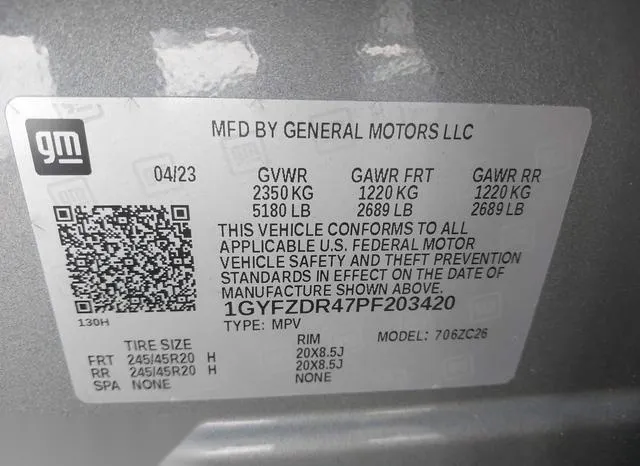 1GYFZDR47PF203420 2023 2023 Cadillac XT4- Awd Premium Luxury 9