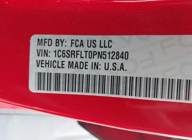 1C6SRFLT0PN512840 2023 2023 RAM 1500- Rebel  4X4 5-7 Box 9