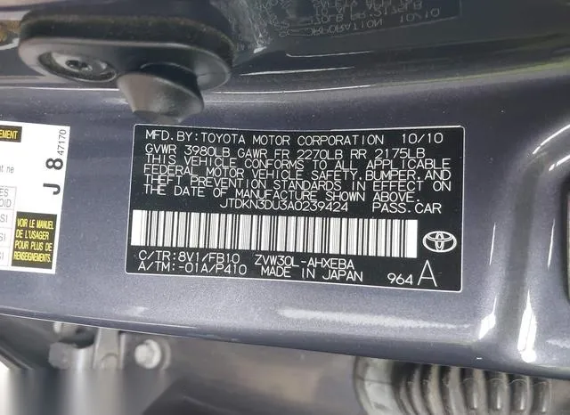 JTDKN3DU3A0239424 2010 2010 Toyota Prius- Iii 9