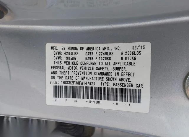 1HGCR2F38FA147820 2015 2015 Honda Accord- LX 9