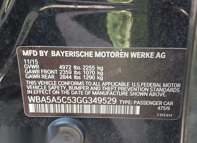 WBA5A5C53GG349529 2016 2016 BMW 5 Series- 528I 9