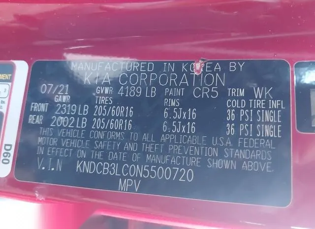 KNDCB3LC0N5500720 2022 2022 KIA Niro- Lxs Se 9