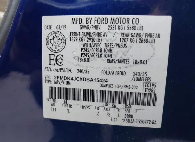 2FMDK4JCXDBA15424 2013 2013 Ford Edge- Sel 9