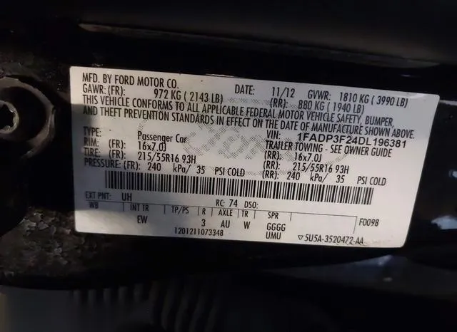 1FADP3F24DL196381 2013 2013 Ford Focus- SE 9