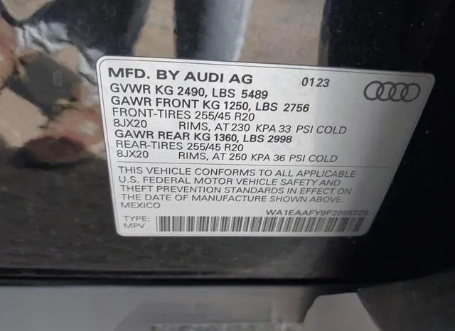 WA1EAAFY9P2095723 2023 2023 Audi Q5- Premium Plus 45 Tfsi S  9