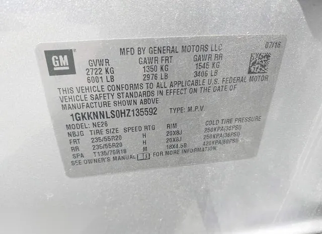 1GKKNNLS0HZ135592 2017 2017 GMC Acadia- Slt-2 9