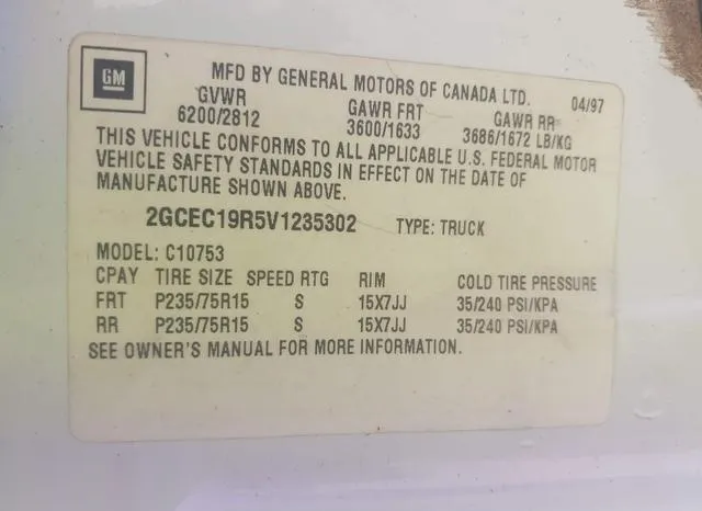 2GCEC19R5V1235302 1997 1997 Chevrolet C1500- Fleetside 9