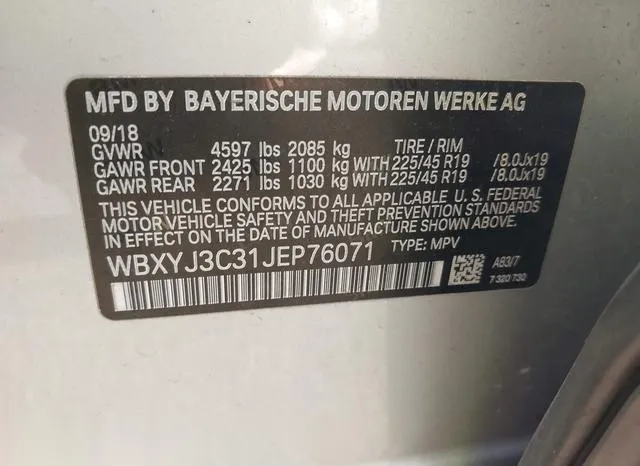 WBXYJ3C31JEP76071 2018 2018 BMW X2- Sdrive28I 9