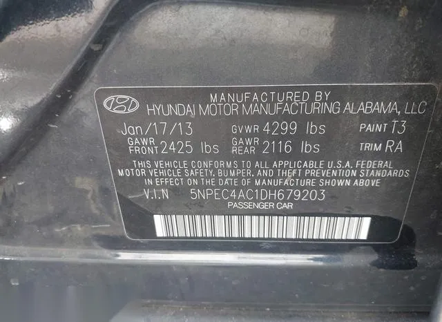 5NPEC4AC1DH679203 2013 2013 Hyundai Sonata- Limited 9