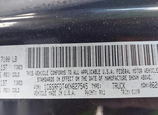 1C6SRFDT4KN627545 2019 2019 RAM 1500- Laramie Quad Cab 4X4 6 9