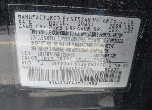 3N1AB7AP6GY255483 2016 2016 Nissan Sentra- SR 9