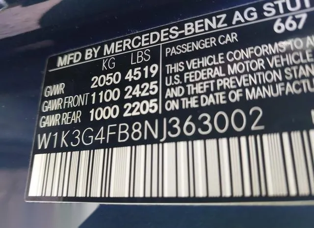 W1K3G4FB8NJ363002 2022 2022 Mercedes-Benz A 220- 4Matic 9