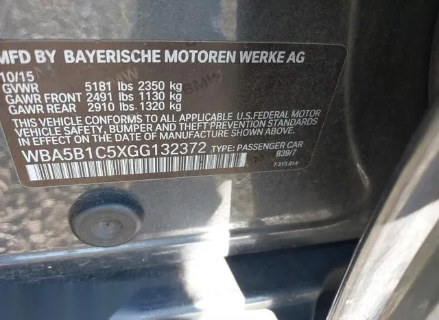 WBA5B1C5XGG132372 2016 2016 BMW 5 Series- 535I 9