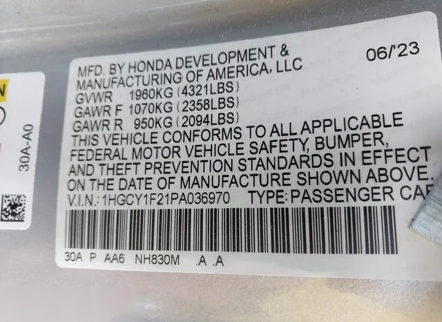 1HGCY1F21PA036970 2023 2023 Honda Accord- LX 9